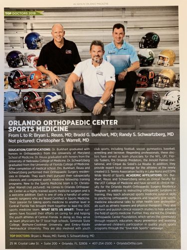 Sports Medicine OOC Reuss Burkhart Schwartzberg Orlando Magazine 2018