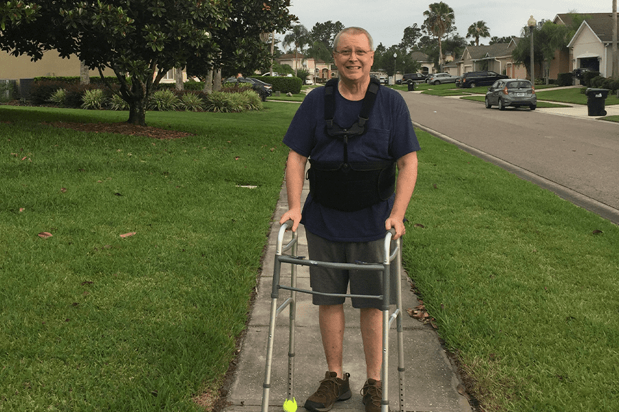 Patient enjoys improved mobility after his Laminectomy surgery