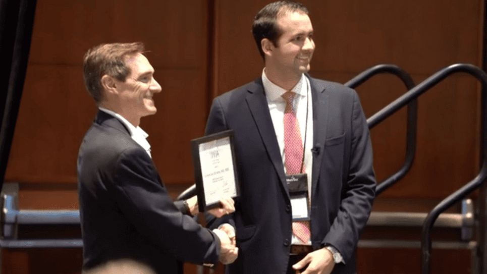 Sebastian Rivera, M.D., M.B.A. headshot Accepting WCI Award